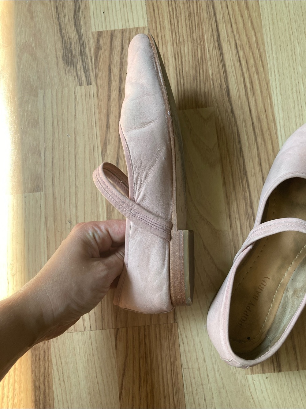 Poppy Barley Blush Modern-Day Mary Jane Suede Flats with Silver Buckle - Picture 9 of 10